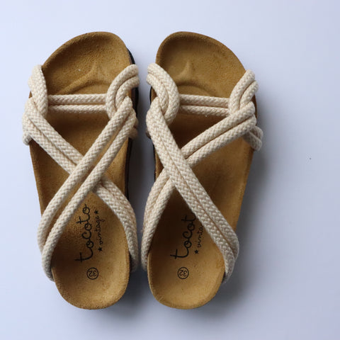 Tocoto Vintage Braid Sandals Beige