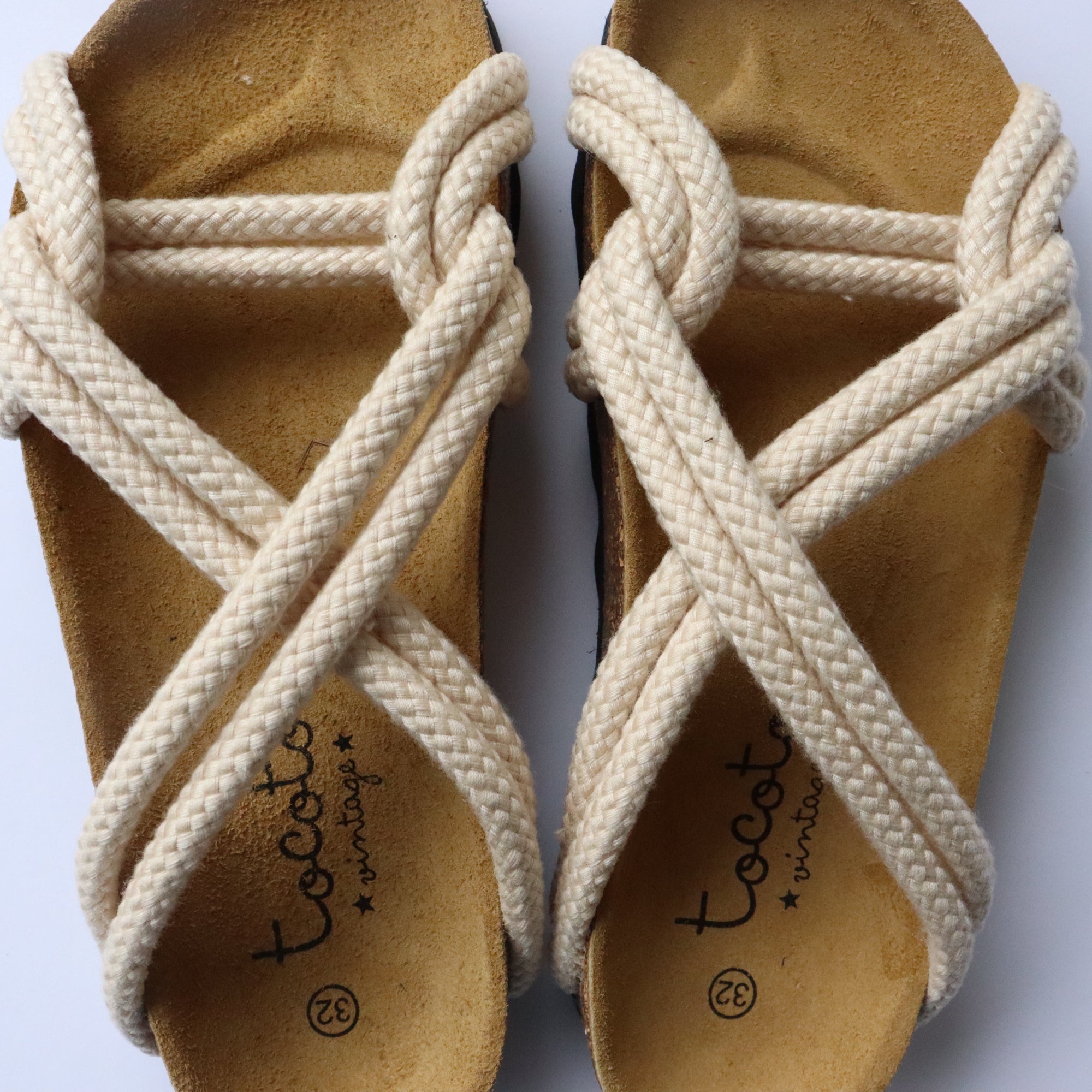 Tocoto Vintage Braid Sandals Beige